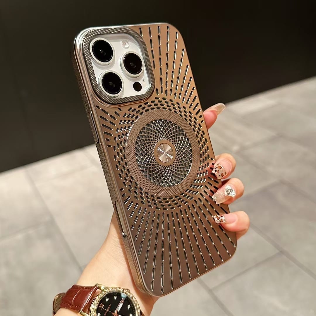 HOCE Luxury Plating Hollow Magnetic Phone Cases For iPhone