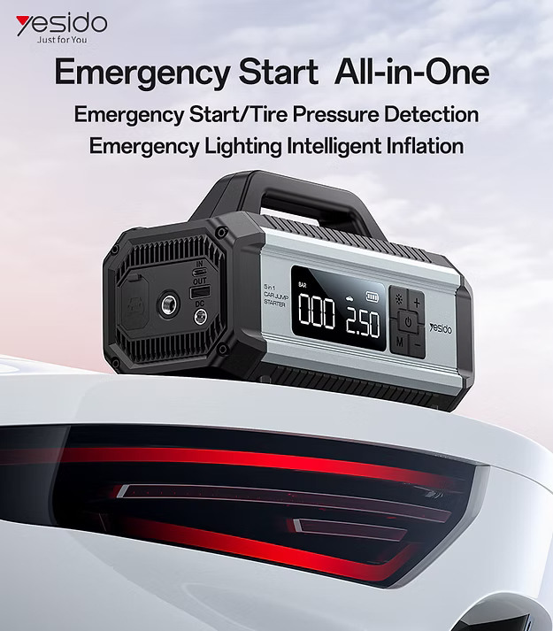 YESIDO VC13 5 in 1 Car Jump Starter 150PSI Tire Inflator Pump 10000mAh Power Bank