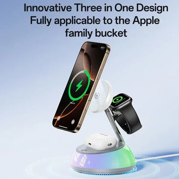 YESIDO DS31 3-in-1 Magnetic Wireless Charging Stand with RGB Light