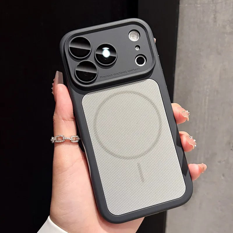 Luxury matte anti-slip magnetic dot pattern cover compatible with MagSafe