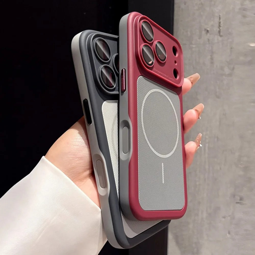 Luxury matte anti-slip magnetic dot pattern cover compatible with MagSafe