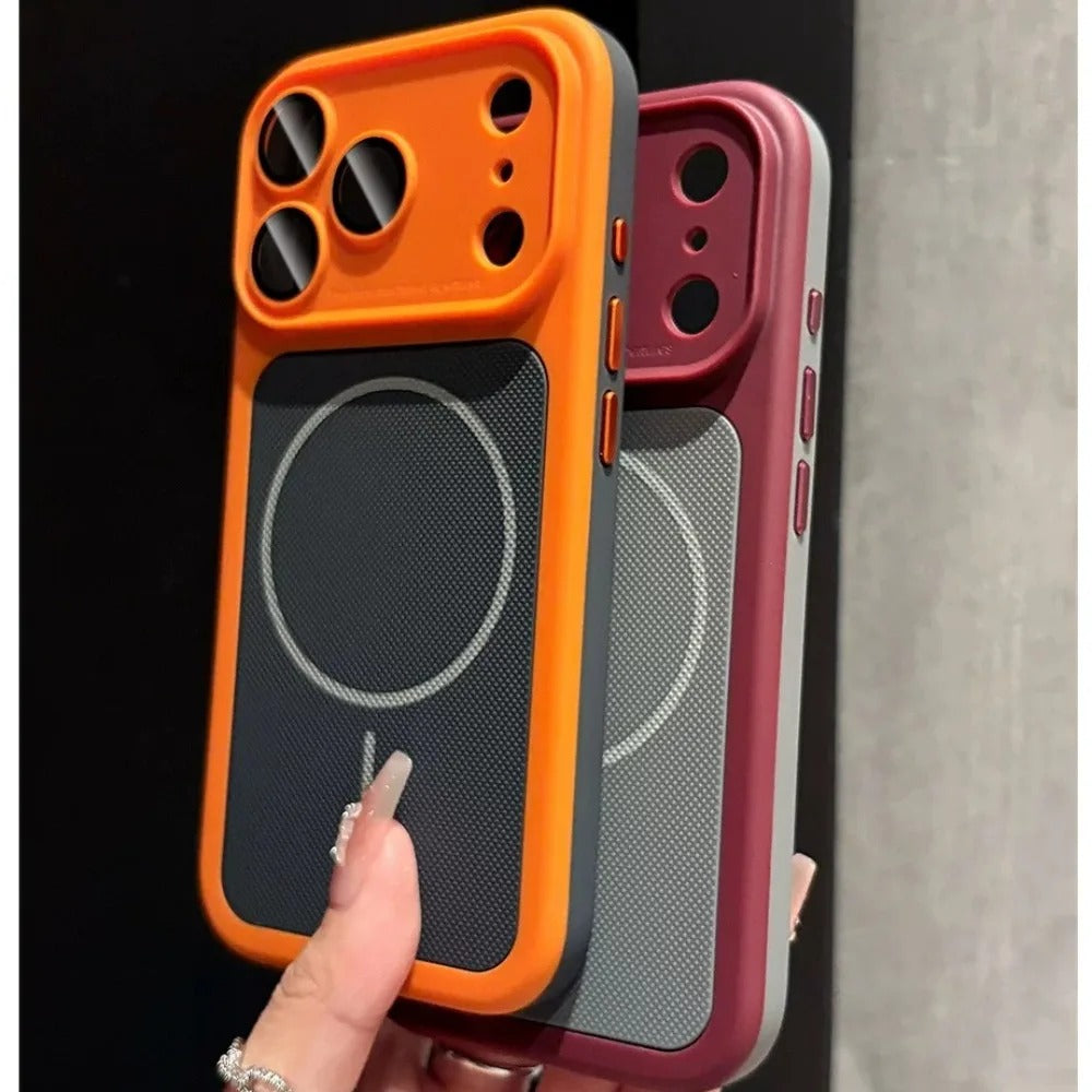 Luxury matte anti-slip magnetic dot pattern cover compatible with MagSafe