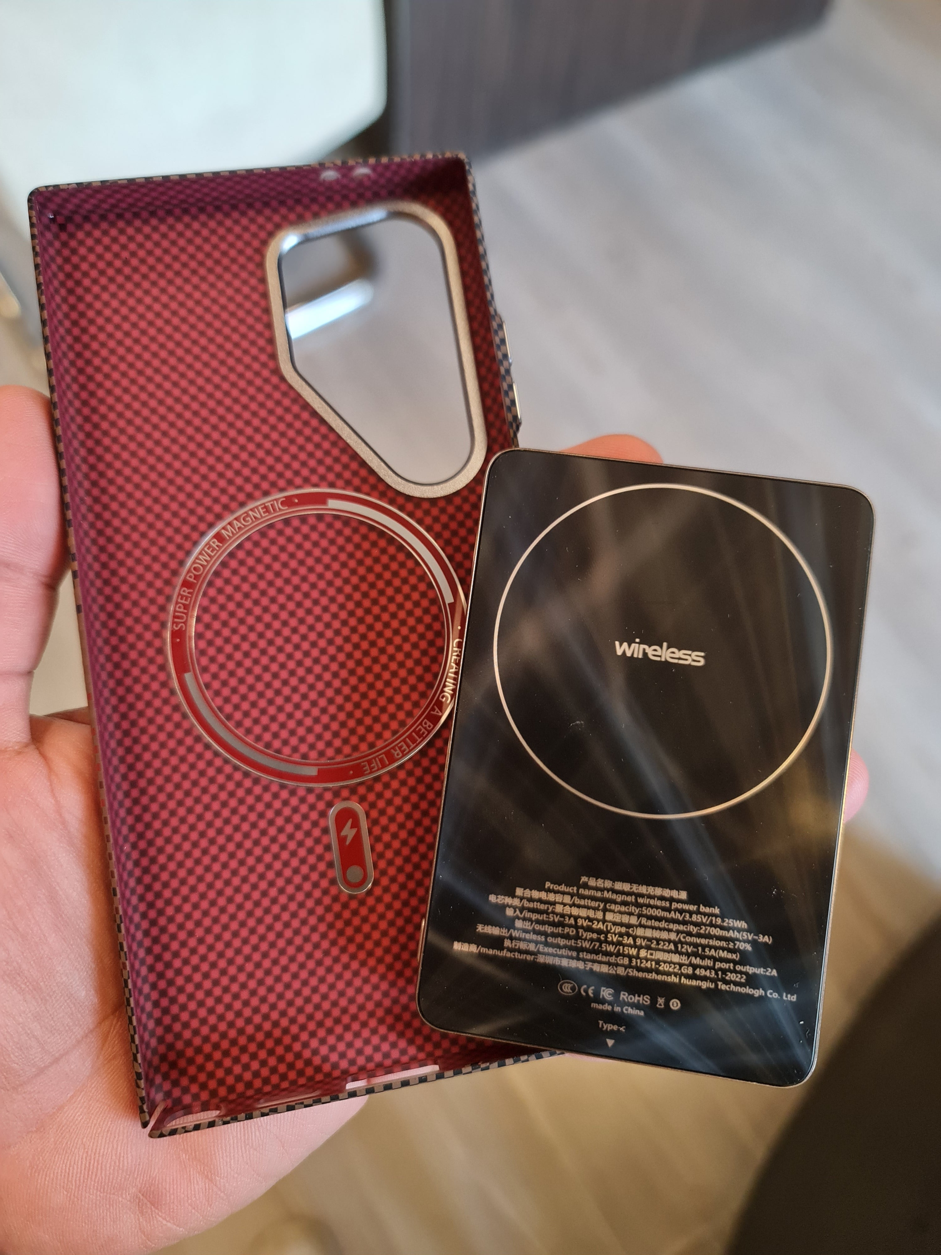 Carbon Fiber Texture Magsafe Phone Case For Samsung