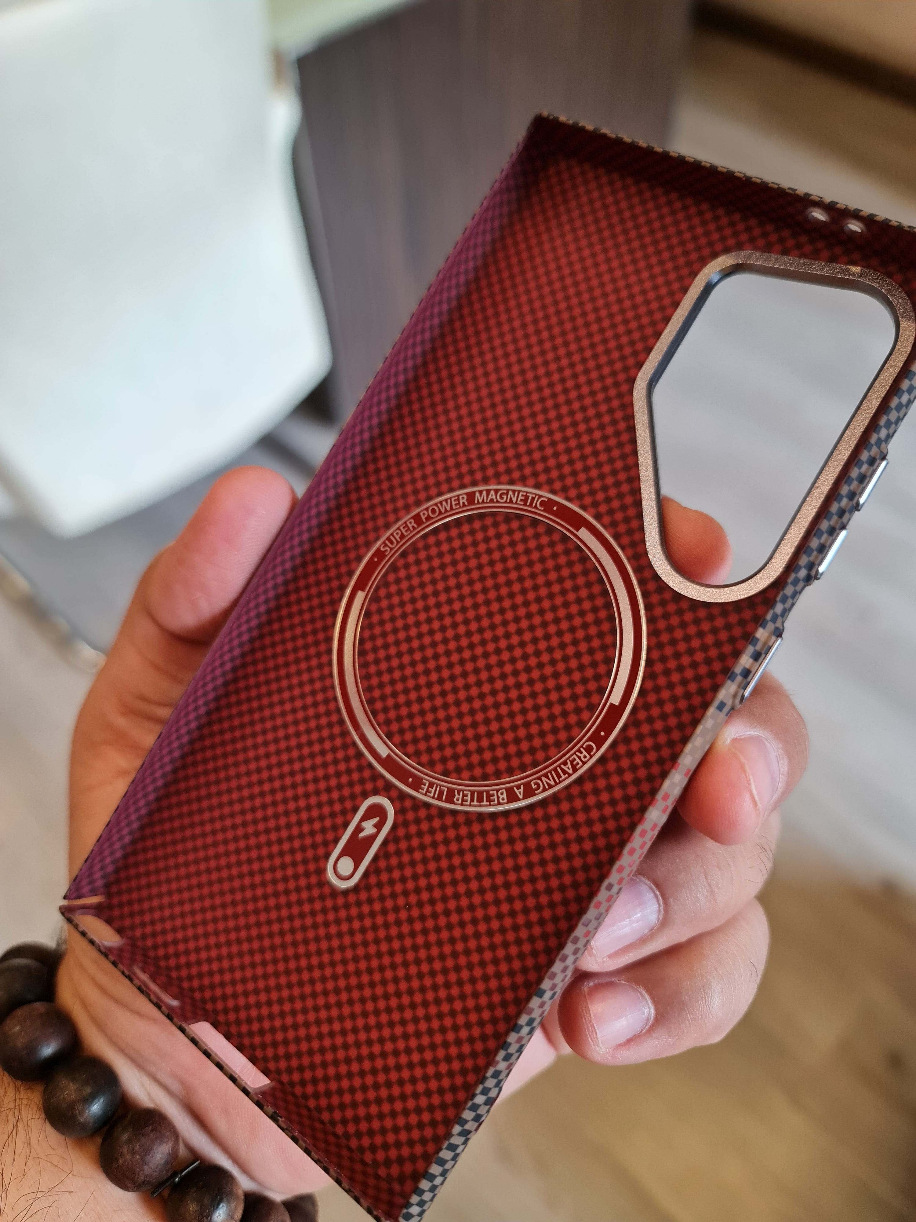 Carbon Fiber Texture Magsafe Phone Case For Samsung