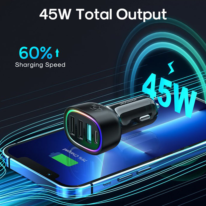 JOYROOM JR-CL09 45W 4-port Car Charger-Black