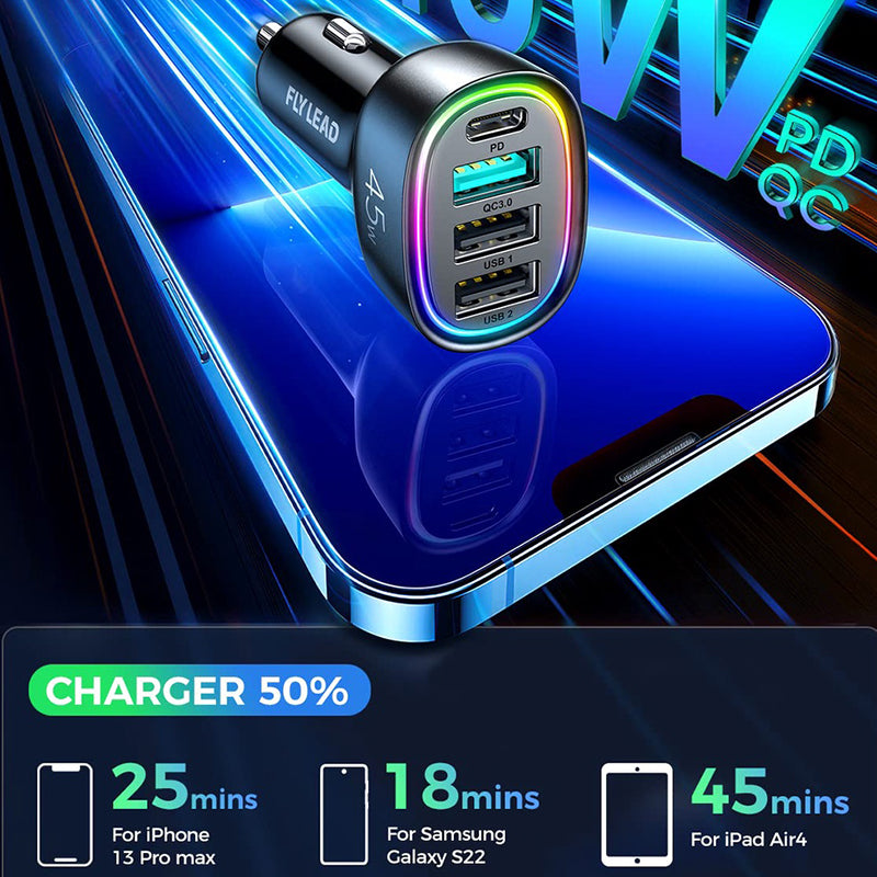 JOYROOM JR-CL09 45W 4-port Car Charger-Black