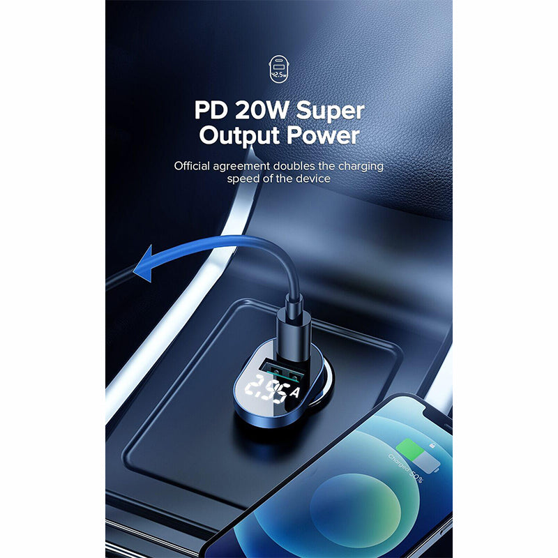 Joyroom C-A17 fast car charger USB / USB Type C 42,5W Quick Charge, Power Delivery, AFC, SCP silver