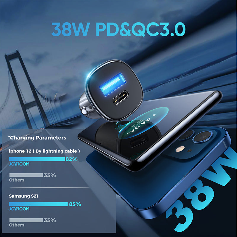 M C-A42 Charger For Car 38w Mini Qc3.0 Fast Smart Pd Car Charger