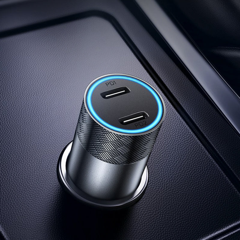 JR-CL13 50W Dual-port PD Car Charger-Gray