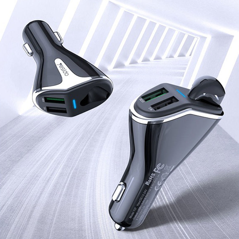 Yesido Y37 Bluetooth Headset Car Charger
