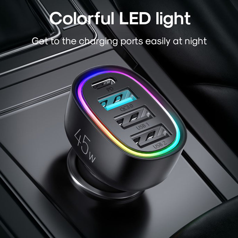 JOYROOM JR-CL09 45W 4-port Car Charger-Black