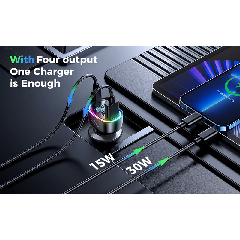 JOYROOM JR-CL09 45W 4-port Car Charger-Black