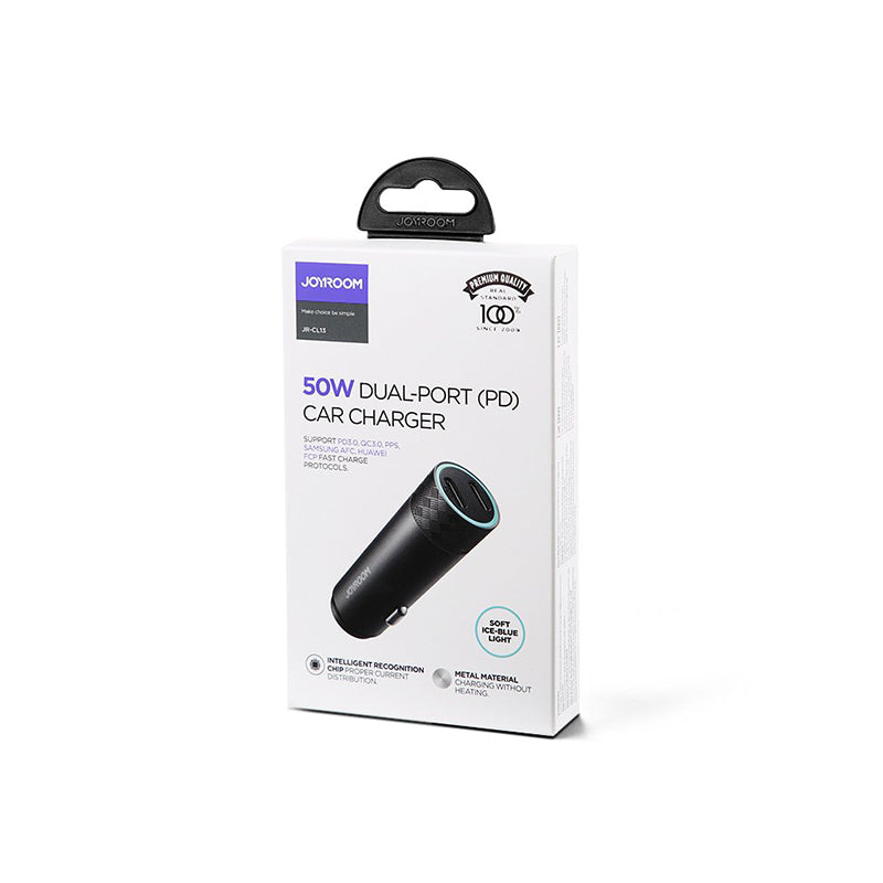 JR-CL13 50W Dual-port PD Car Charger-Gray