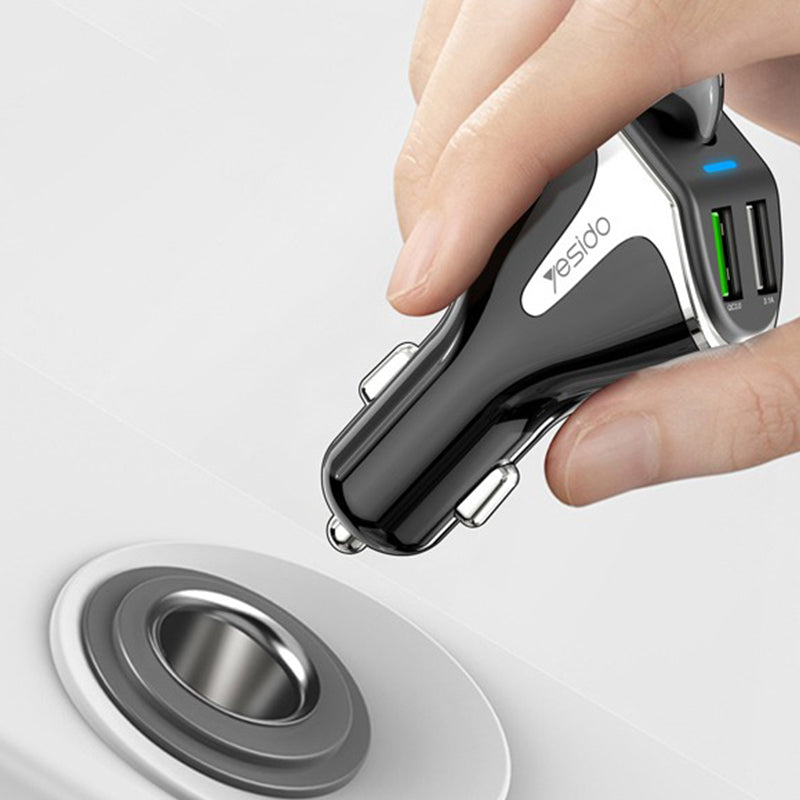 Yesido Y37 Bluetooth Headset Car Charger