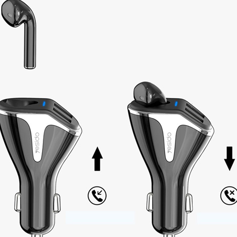 Yesido Y37 Bluetooth Headset Car Charger