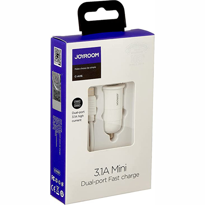 C-A06 3.1A dual USB Car Charger with Cable