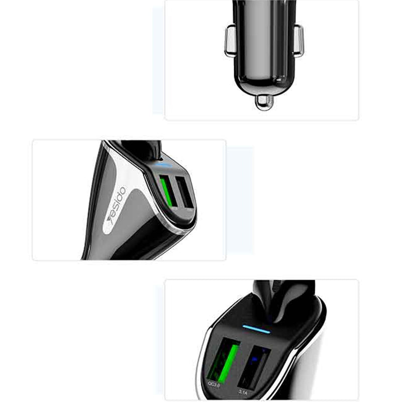 Yesido Y37 Bluetooth Headset Car Charger