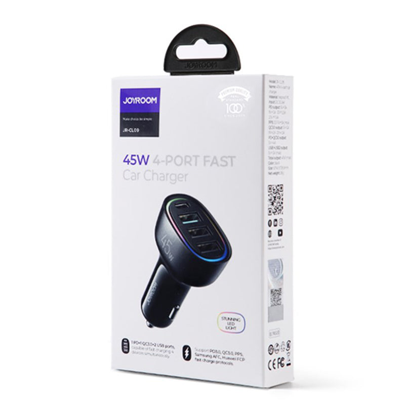 JOYROOM JR-CL09 45W 4-port Car Charger-Black