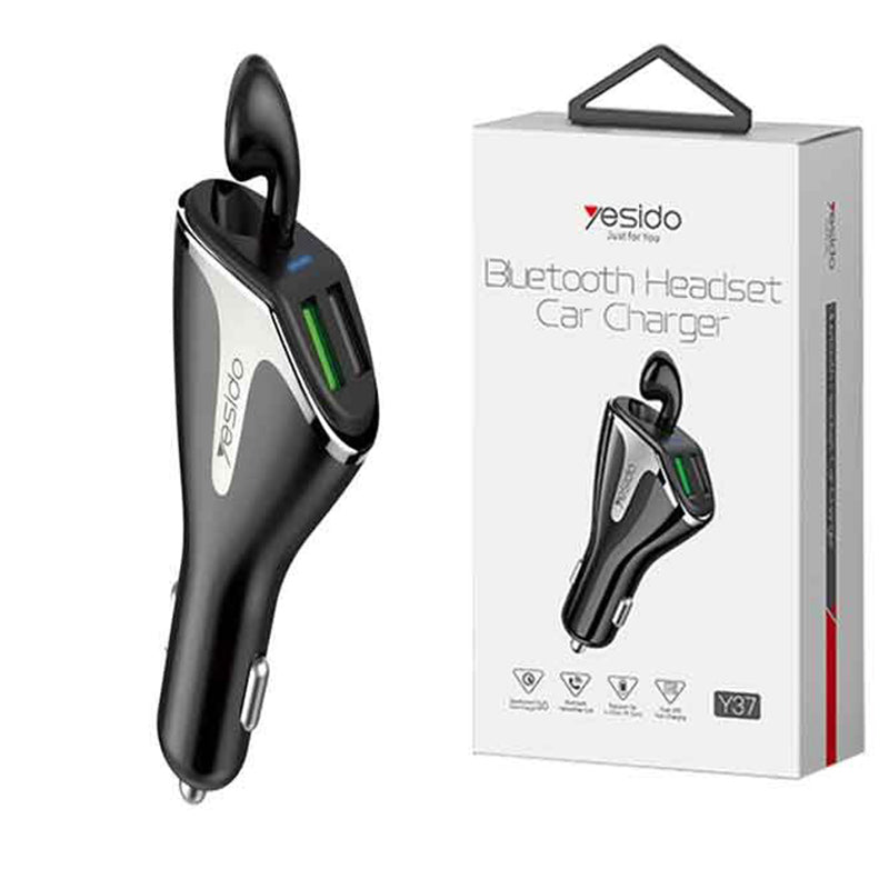 Yesido Y37 Bluetooth Headset Car Charger