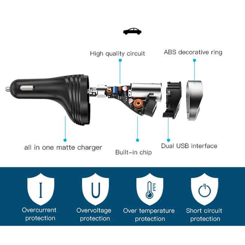 Yesido Y37 Bluetooth Headset Car Charger