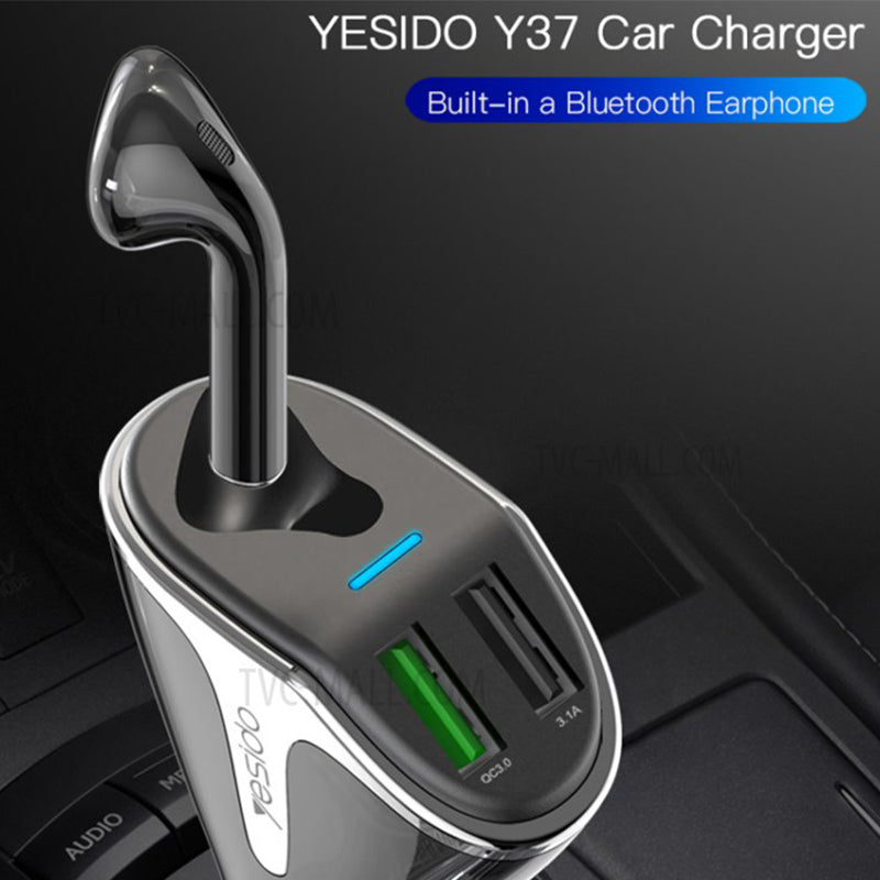 Yesido Y37 Bluetooth Headset Car Charger