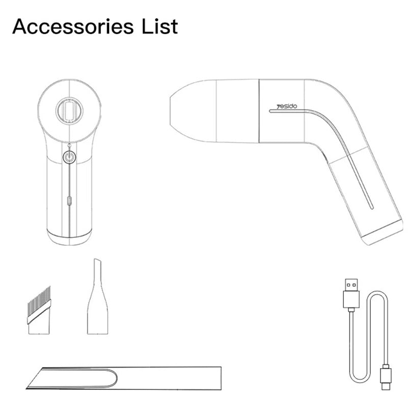 Yesido VC02 Mini Handheld Rechargeable Vacuum Cleaner