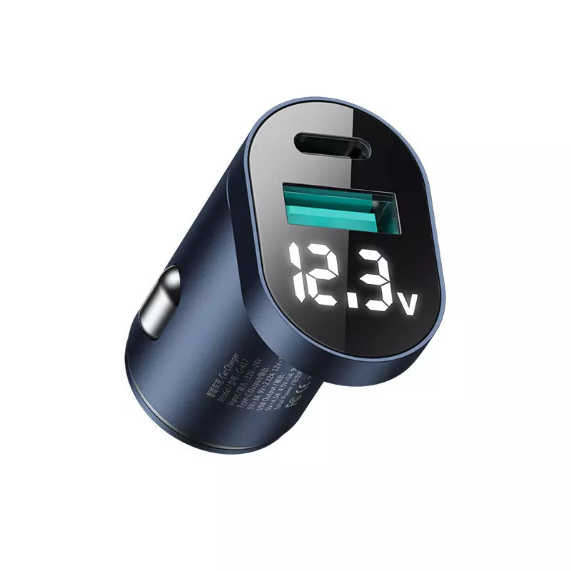 Joyroom C-A17 fast car charger USB / USB Type C 42,5W Quick Charge, Power Delivery, AFC, SCP silver