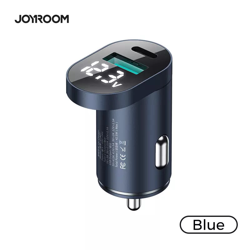 Joyroom C-A17 fast car charger USB / USB Type C 42,5W Quick Charge, Power Delivery, AFC, SCP silver