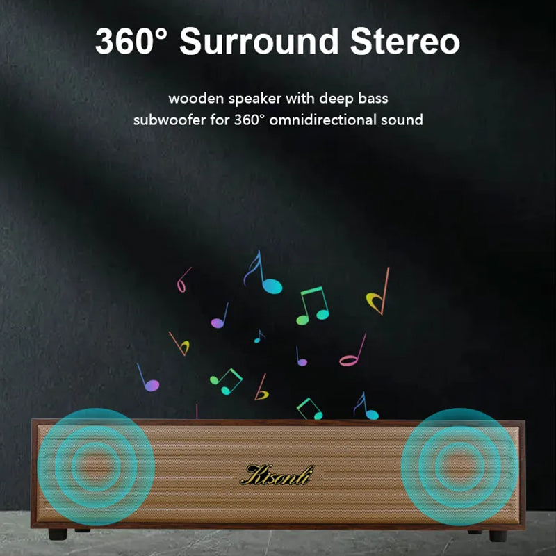 Kisonli G11A custom logo personalized wooden 10w blue tooth speaker with am fm radio