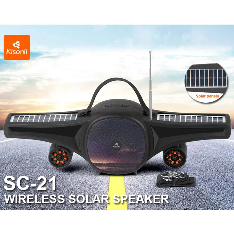 Kisonli SC-21 solar power bank speaker loud outdoor new airplane model with big sounds