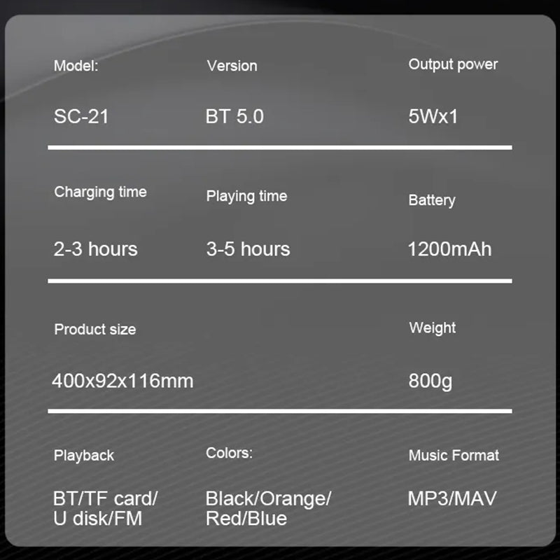 Kisonli SC-21 solar power bank speaker loud outdoor new airplane model with big sounds