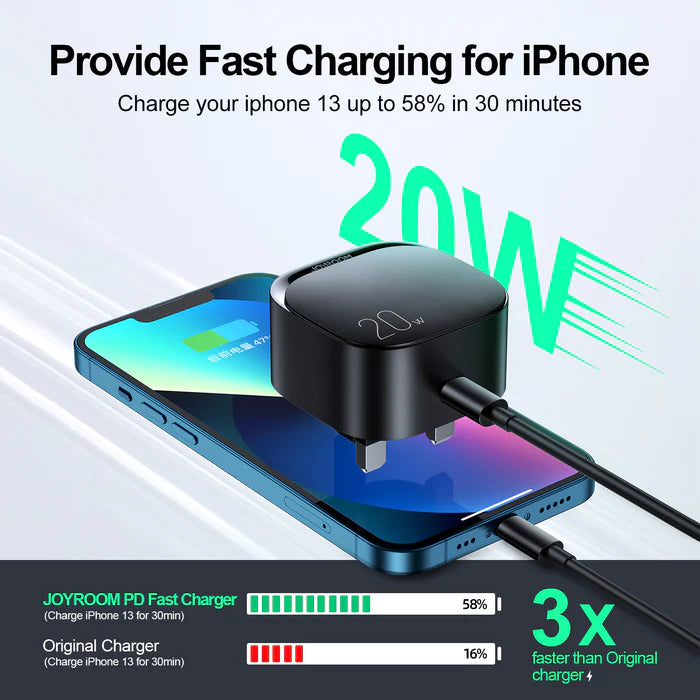 JoyRoom L-P210 20W PD Fast Charger for iPhone 13/Mini/Pro/Pro Max (UK)