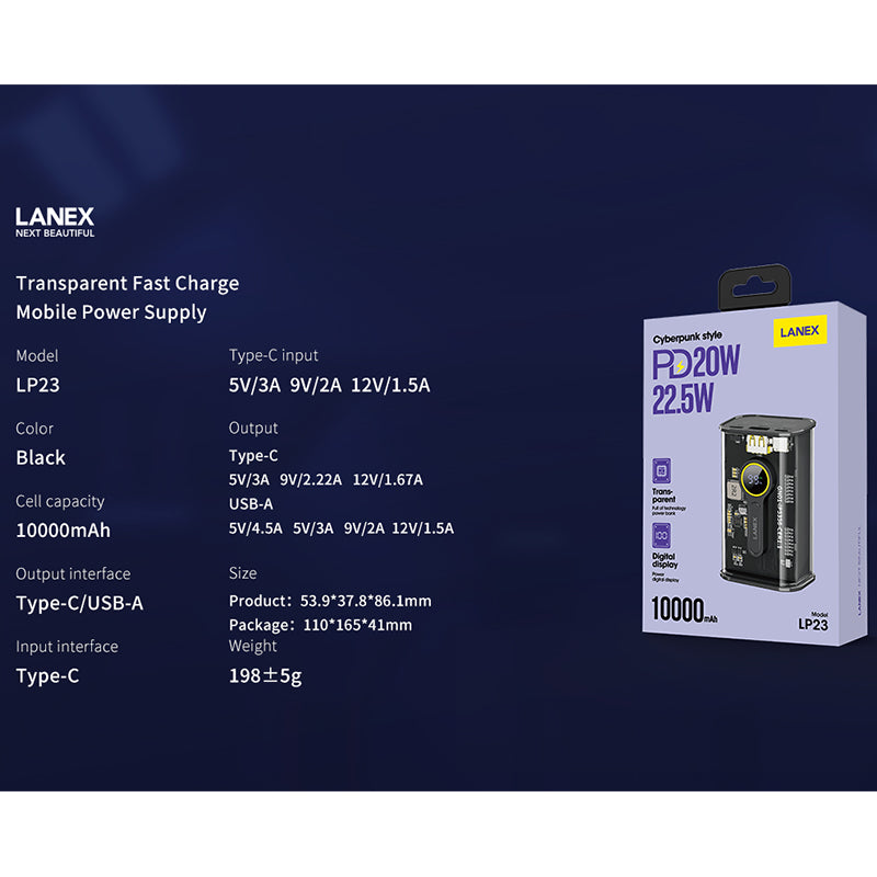 LANEX LP23 powerbank 10000mAh