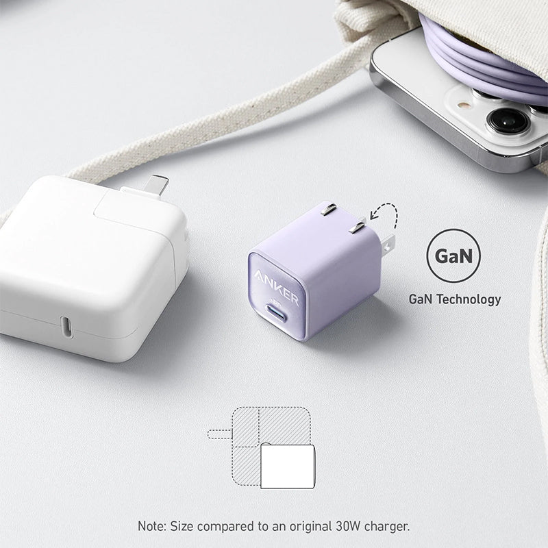 Anker 511 Charger (Nano 3, 30W) with USB-C to Lightning Cable (6ft)