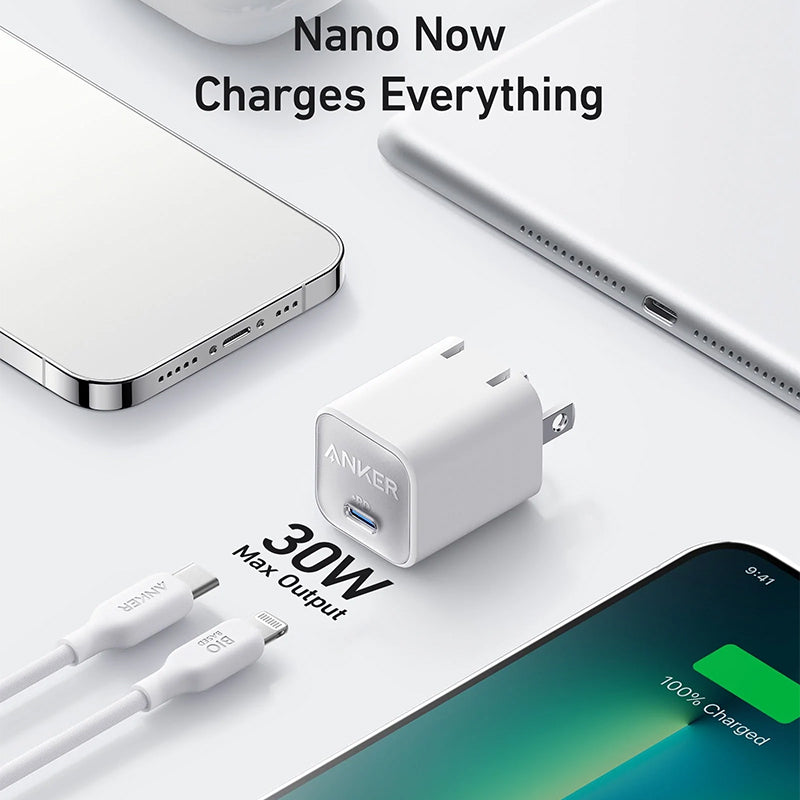 Anker 511 Charger (Nano 3, 30W) with USB-C to Lightning Cable (6ft)