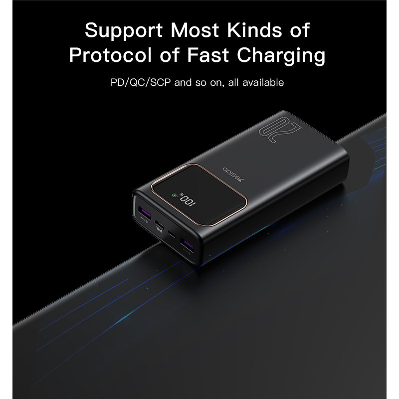 PowerBank 20,000mah Yesido YP30 Fast Charge 22.5W