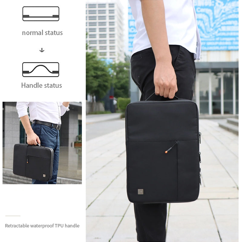 WiWU Alpha Double Layer Sleeve Waterproof Faux Fur Lining Computer Compartment Handbag