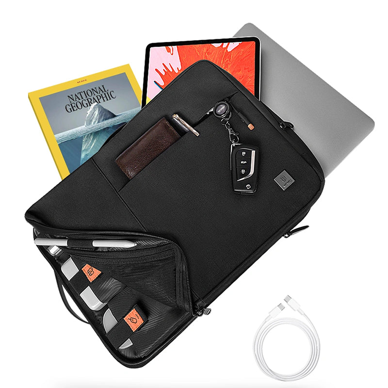 WiWU Alpha Double Layer Sleeve Waterproof Faux Fur Lining Computer Compartment Handbag