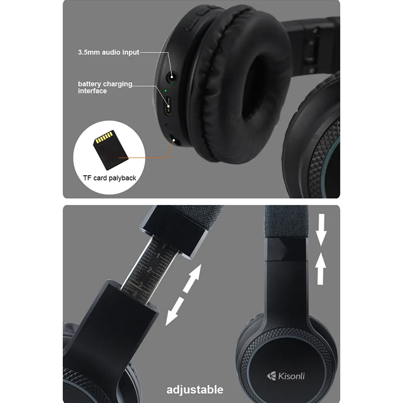 Kisonli Bluetooth Earphones kisonli A6 Sport Headsets Foldable gaming headphones