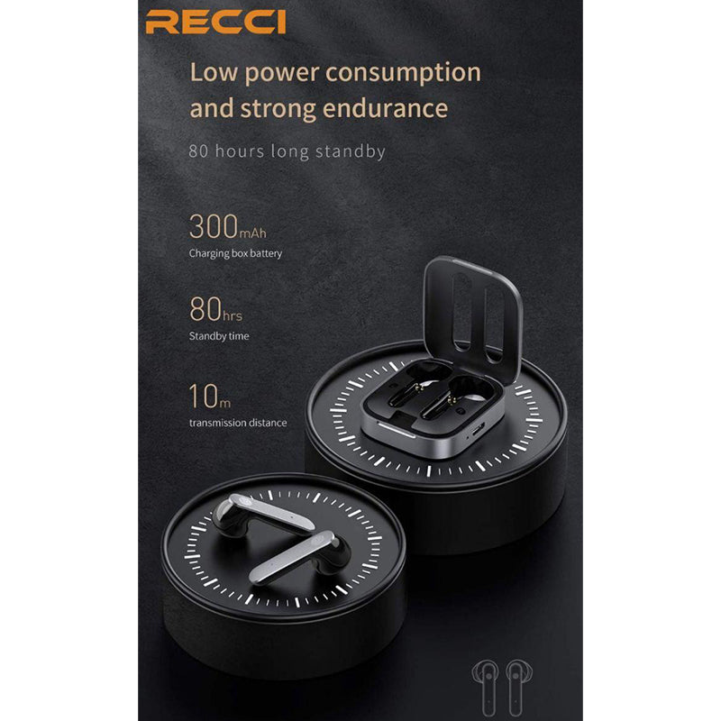 Recci True Wireless Stereo Airpods Black RT13
