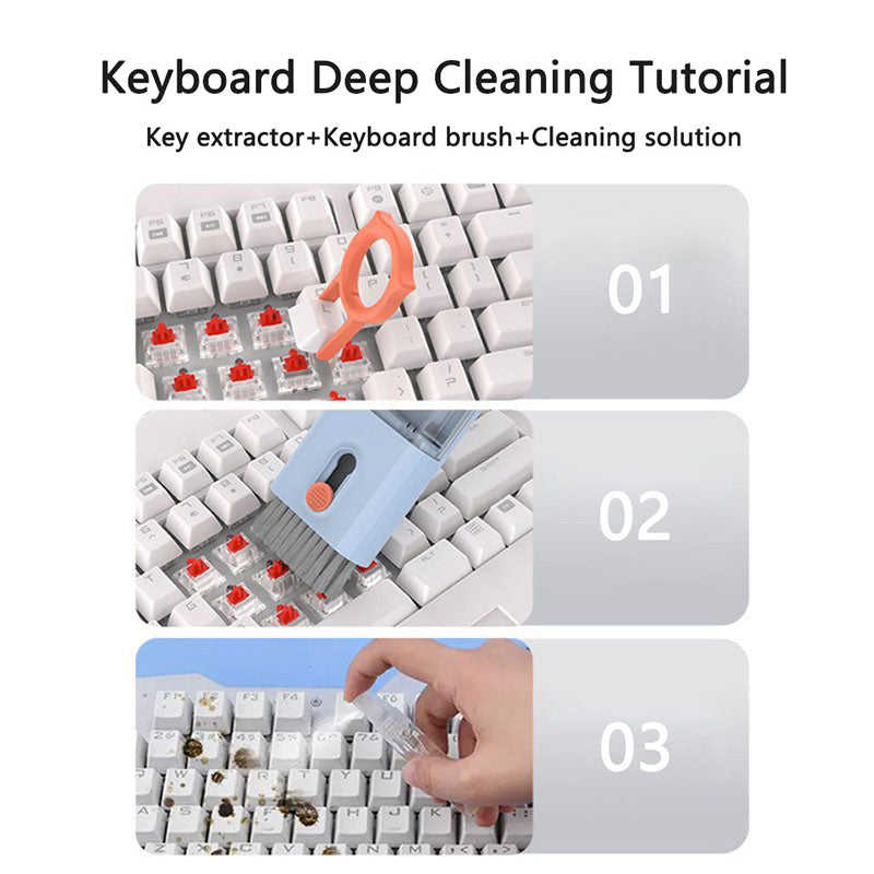 10-in-1 Bluetooth-compatible Earbuds Cleaner Pen Multifunctional Computer Cleaning Brush Kit Labor-saving for Earphones Keyboard