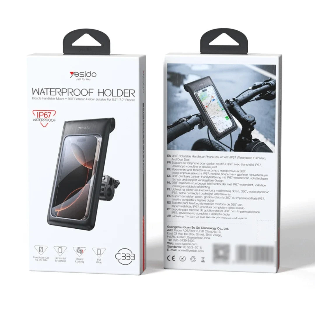 Yesido C333 Waterproof 360° Bike & Motorcycle Phone Holder
