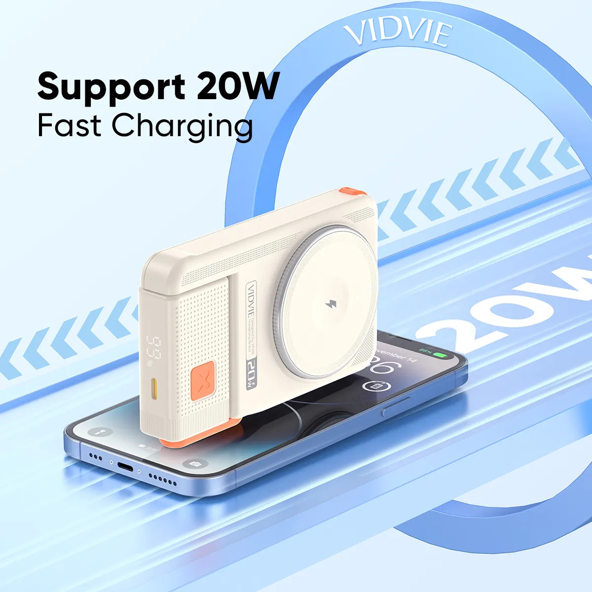 VIDVIE PB7006 3-IN-1 Magnetic Wireless Charging Power Bank
