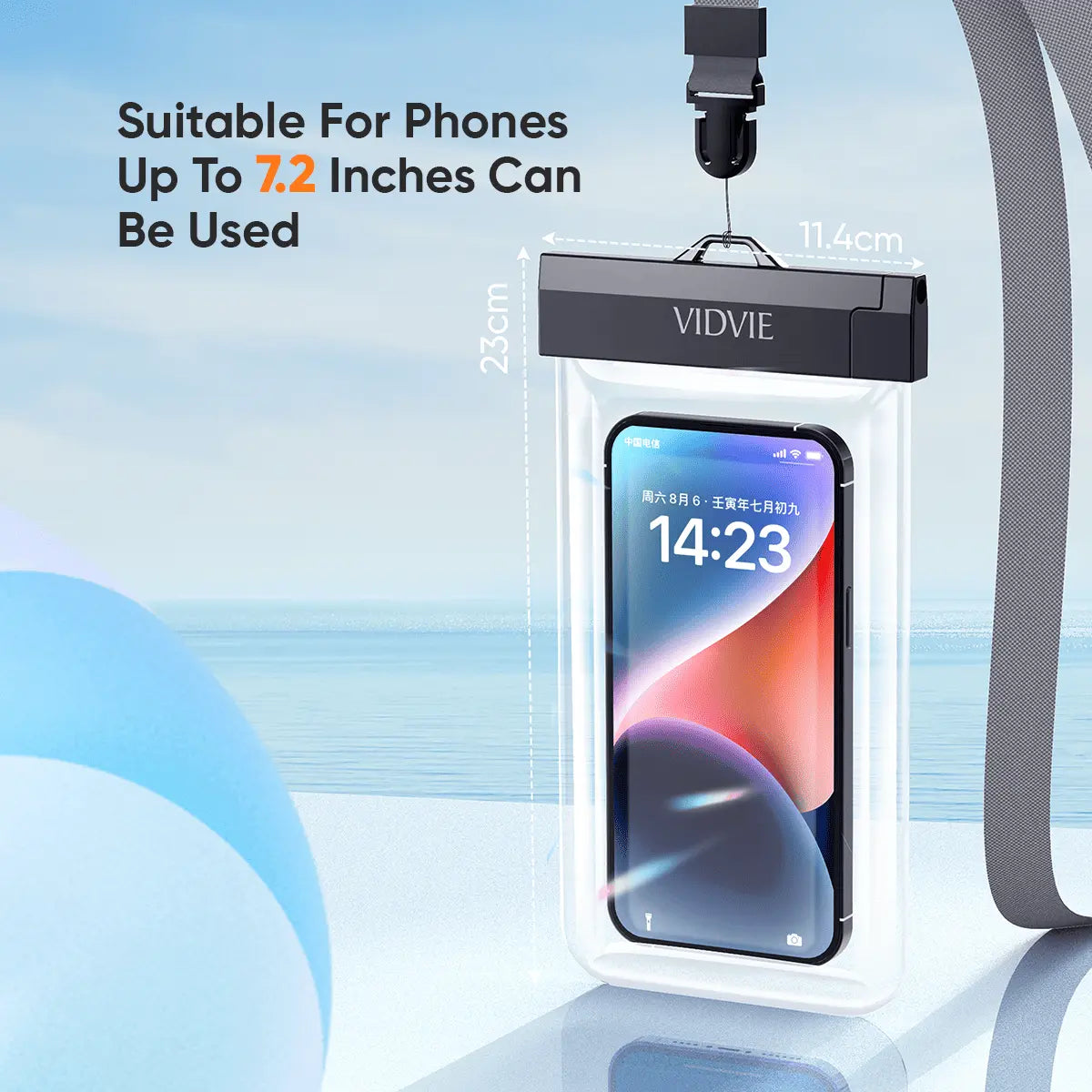 VIDVIE Waterproof Phone Pouch 30m Underwater Protection WB01