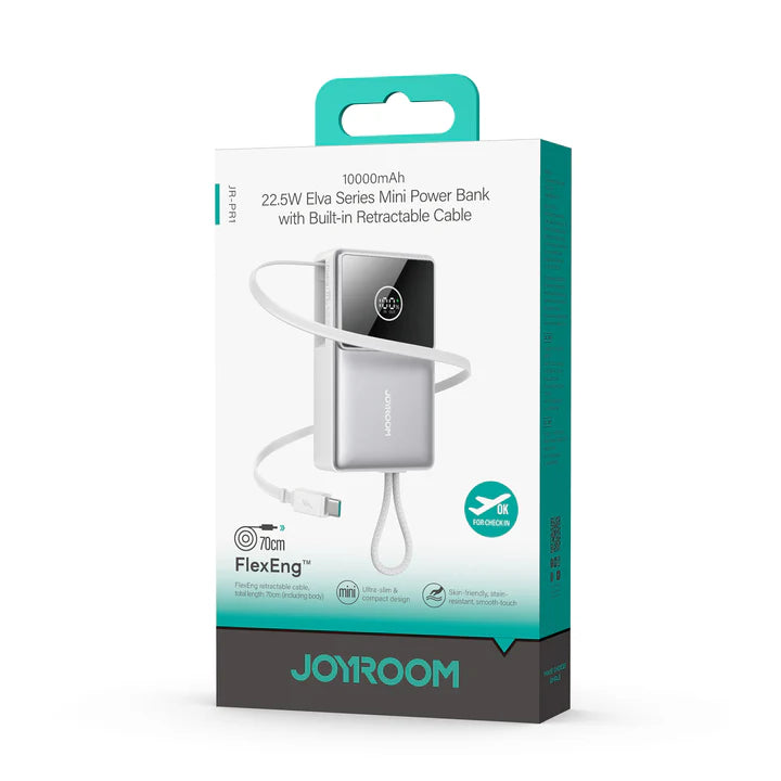 JOYROOM JR-PR1 22.5W Built-in Retractable Cable Powerbank10000mAh
