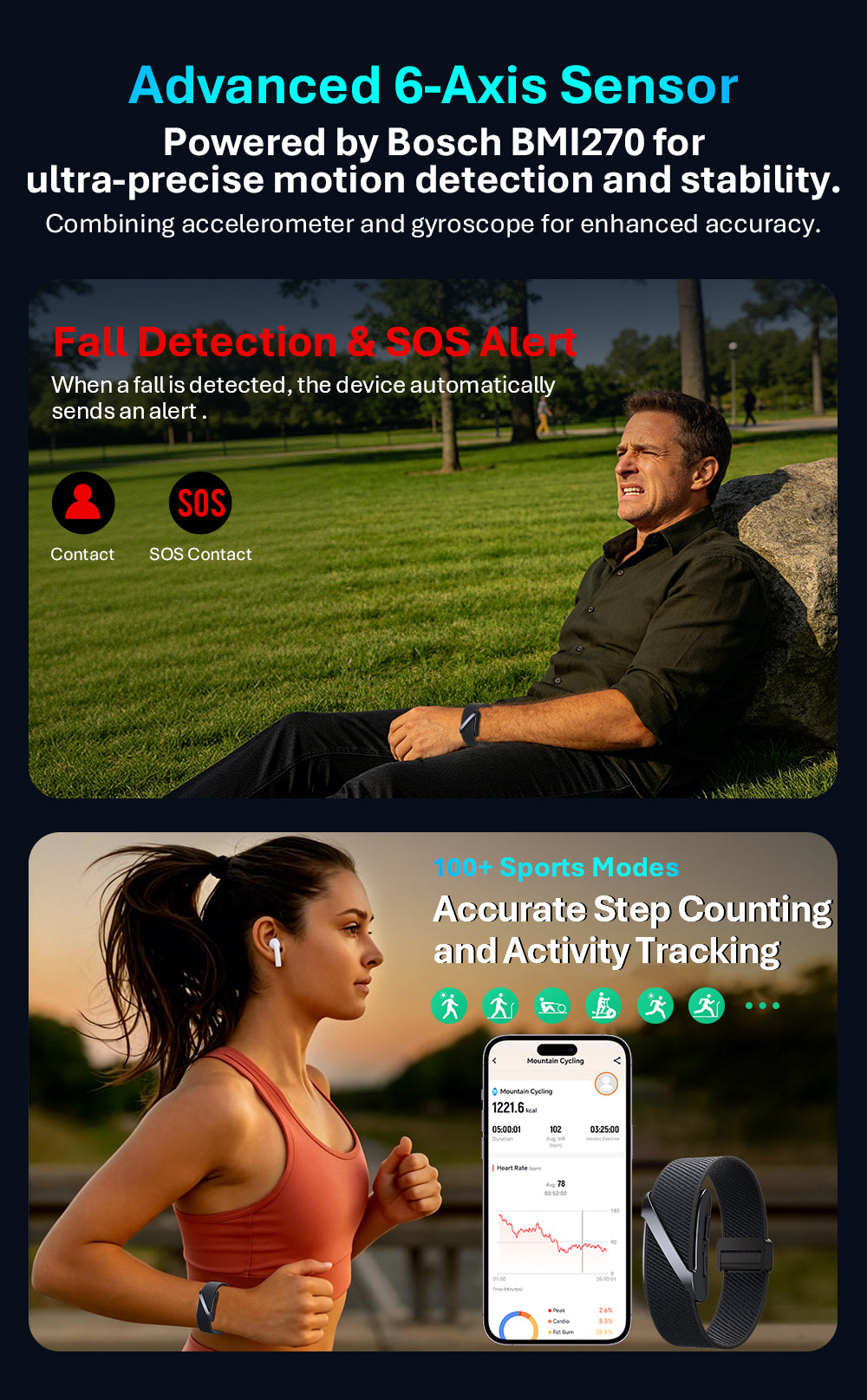 VALDUS VANTA ECG Advanced Screenless Fitness Tracker