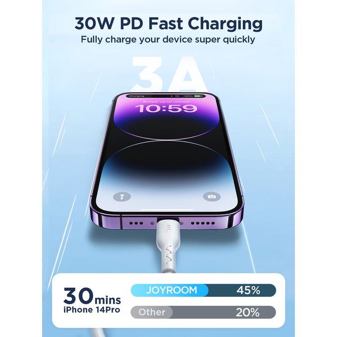 Joyroom A26 3A USB-A to Lightning Fast Charging Data Cable, 1M