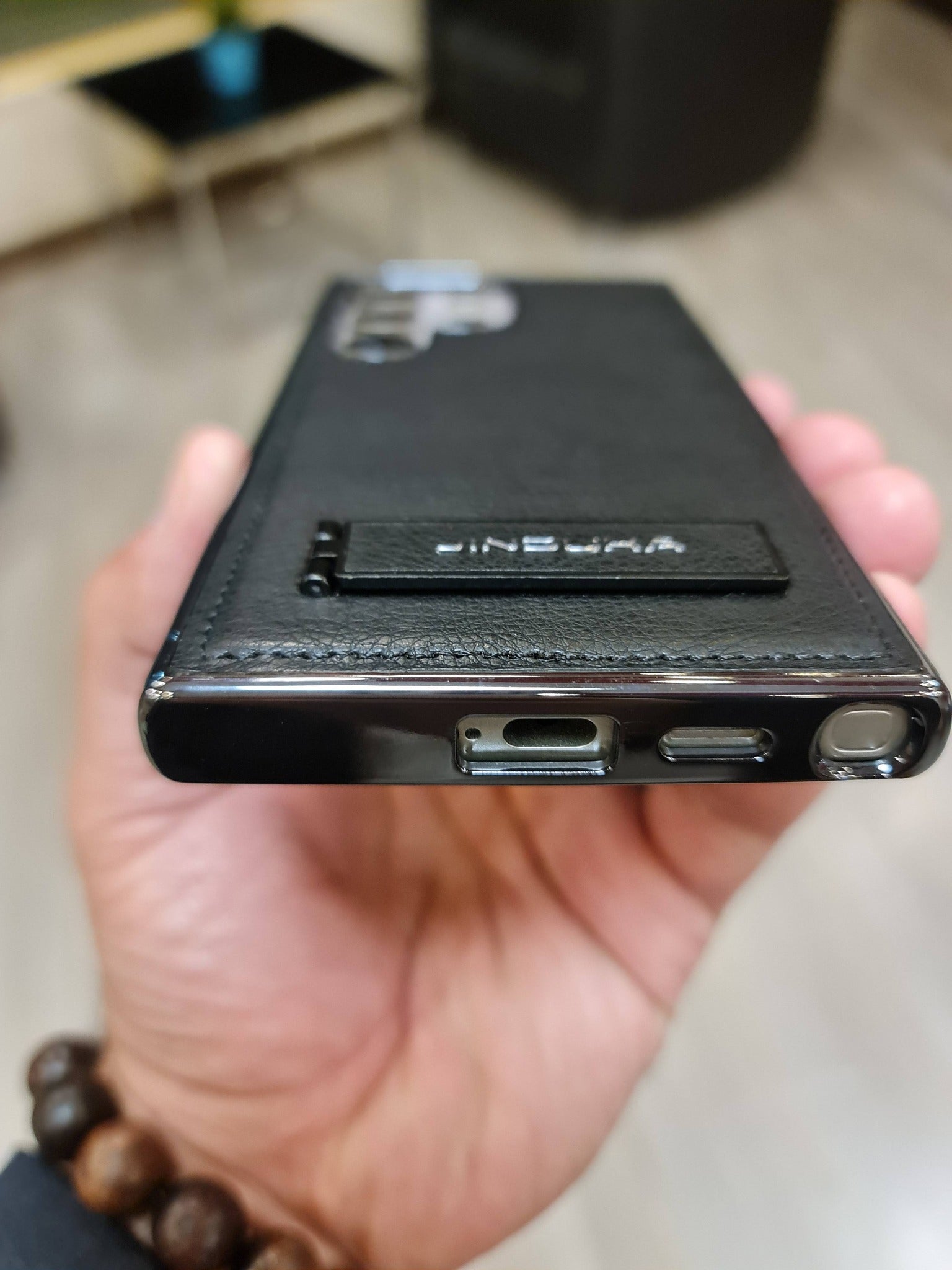 Luxury PU Leather Bracket Holder Phone Case For Samsung