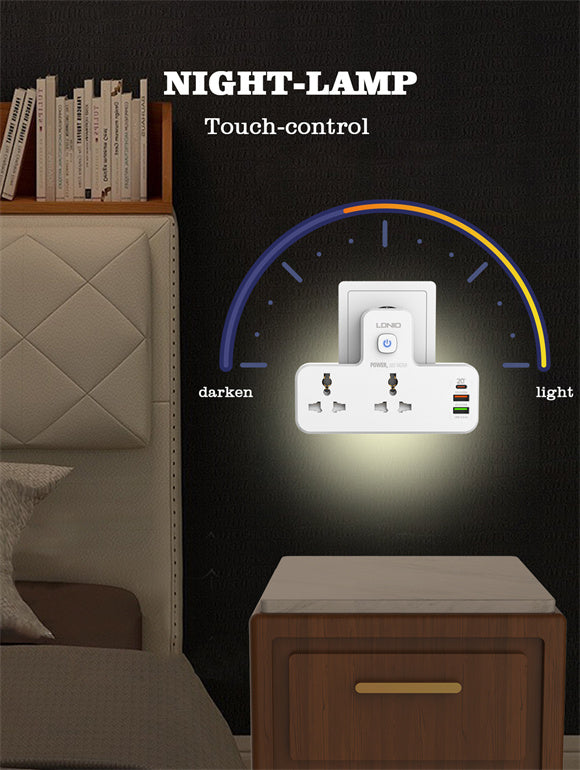 LDNIO 2 AC Outlets Portable Extension Power Socket SC2311