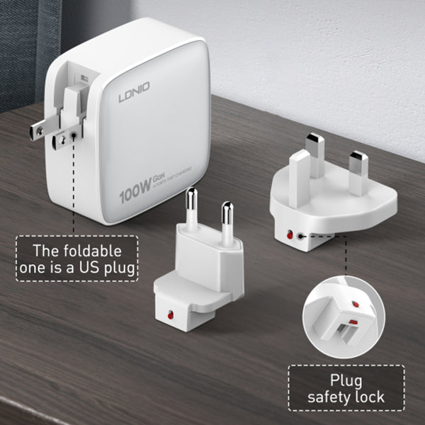 LDNIO 100W GaN Supper Fast Charger Q408